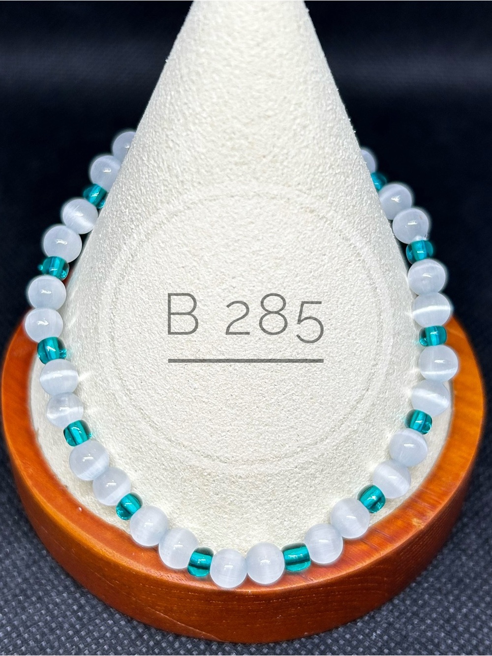 Turquoise and White Beaded Bracelet
